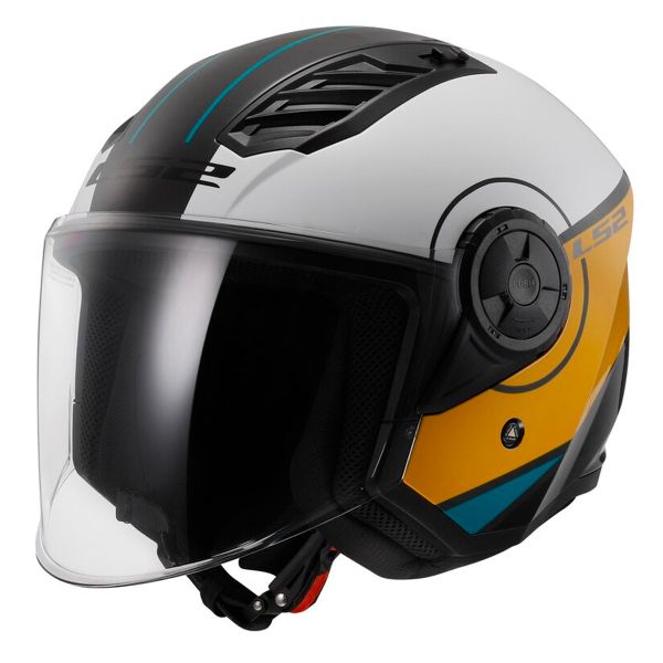 Casque Jet LS2 Airflow II Cover White Brown OF616 Casque Jet LS2 Airflow II Cover White Brown OF616