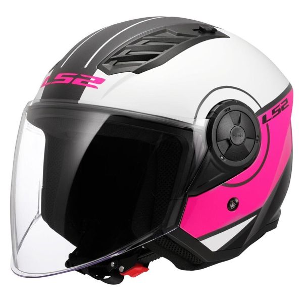 Casque Jet LS2 Airflow II Cover White Pink OF616 Casque Jet LS2 Airflow II Cover White Pink OF616