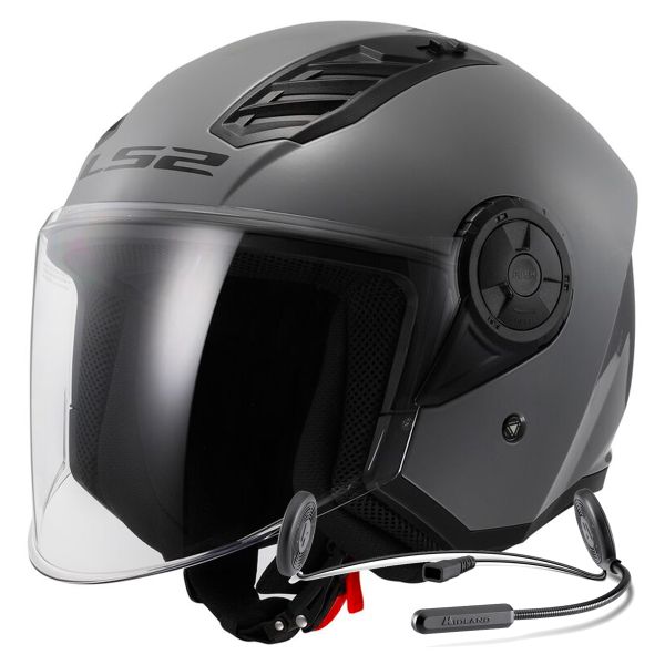 Casque Jet LS2 Airflow II Solid Nardo Grey OF616 + Kit Bluetooth Lokui K10 Casque Jet LS2 Airflow II Solid Nardo Grey OF616 + Kit Bluetooth Lokui K10