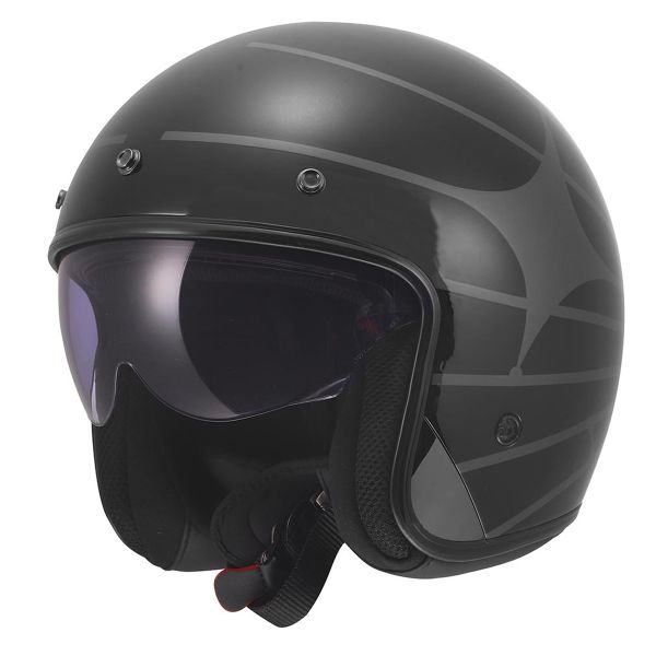Casque Jet LS2 Bob II Cosmic Black Grey OF601