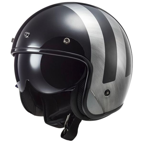 Casque Jet LS2 Bob II Lines Black Jeans OF601