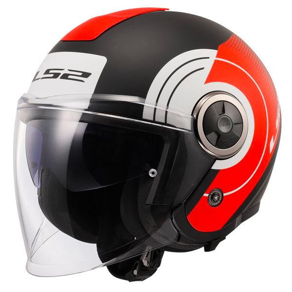 Casque Jet LS2 Classy Disko Black Red White OF620