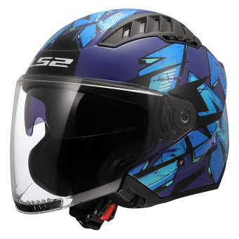 Casque Jet LS2 Copter II Kanji Blue OF600