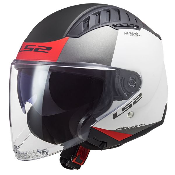 Casque Jet LS2 Copter Urbane Matt White Red OF600