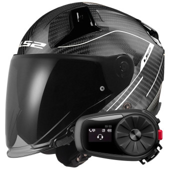 Casque Jet LS2 Infinity II C Counter Cool Grey OF603 + Kit Bluetooth 5S Solo