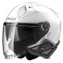 Casque Jet LS2 Infinity II Gloss White OF603 + Kit Bluetooth BT Mini