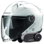 Casque Jet LS2 Infinity II Gloss White OF603 + Kit Bluetooth Lokui K30