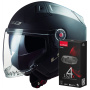 Casque Jet LS2 Infinity II Matt Black OF603 + Kit Bluetooth 4X