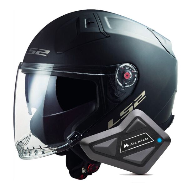 Casque Jet LS2 Infinity II Matt Black OF603 + Kit Bluetooth BT Mini Casque Jet LS2 Infinity II Matt Black OF603 + Kit Bluetooth BT Mini