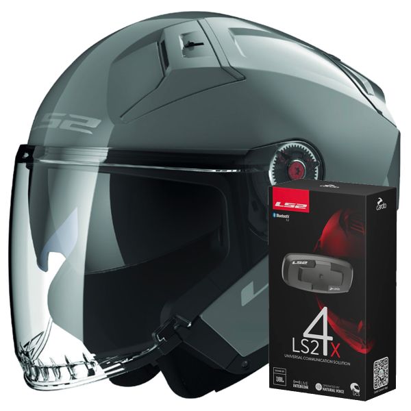 Casque Jet LS2 Infinity II Nardo Grey OF603 + Kit Bluetooth 4X