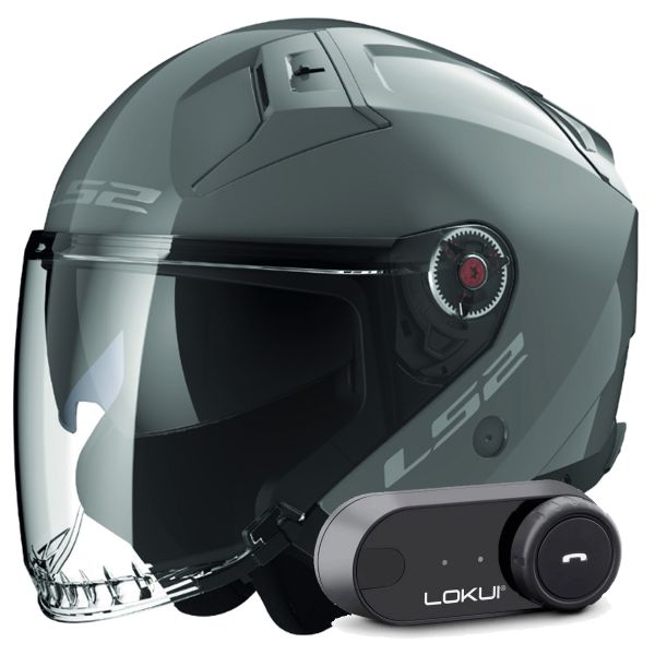Casque Jet LS2 Infinity II Nardo Grey OF603 + Kit Bluetooth Lokui K30 Casque Jet LS2 Infinity II Nardo Grey OF603 + Kit Bluetooth Lokui K30