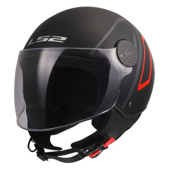 Casque Jet LS2 Sphere Lux II Minim Black Red OF558
