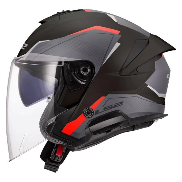 Casque Jet LS2 Verso II Air Black Red OF618