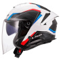 Casque Jet LS2 Verso II Air White Blue Red OF618