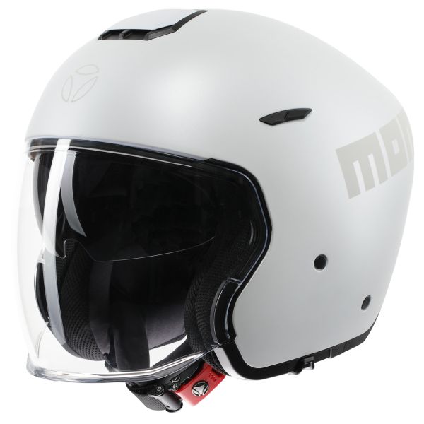 Casque Jet Momo Design Aero Matt Pearl White Grey