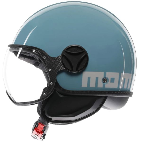 Casque Jet Momo Design FGTR Classic Candy Sky Blue White