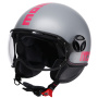 Casque Jet Momo Design FGTR Classic Fluo Matt Grey Fucsia