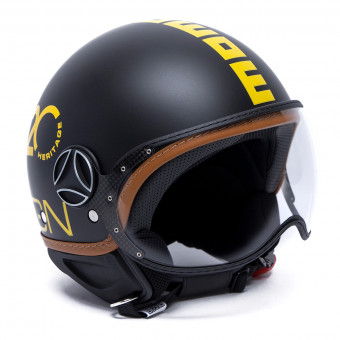 Casque Jet Momo Design FGTR Classic Heritage Matt Black Yellow Casque Jet Momo Design FGTR Classic Heritage Matt Black Yellow