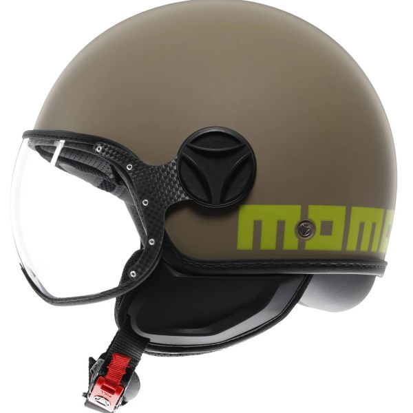 Casque Jet Momo Design FGTR Classic Matt Sand Lime
