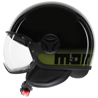Casque Jet Momo Design FGTR Classic Stripes Black Yellow Fluo Casque Jet Momo Design FGTR Classic Stripes Black Yellow Fluo