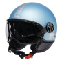 Casque Jet Momo Design FGTR Evo Matt Spring Blue Silver