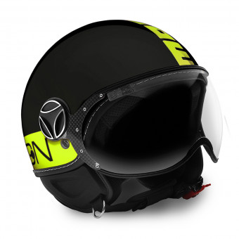 Casque Jet Momo Design FGTR Fluo Matt Black Yellow Fluo