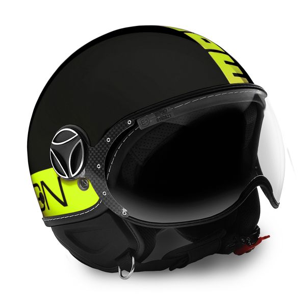 Casque Jet Momo Design FGTR Fluo Matt Black Yellow Fluo Casque Jet Momo Design FGTR Fluo Matt Black Yellow Fluo