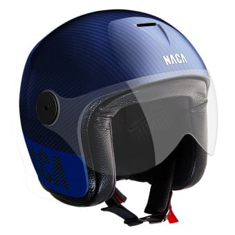 Casque Jet Naca Riviera Visor Blue Carbon Casque Jet Naca Riviera Visor Blue Carbon
