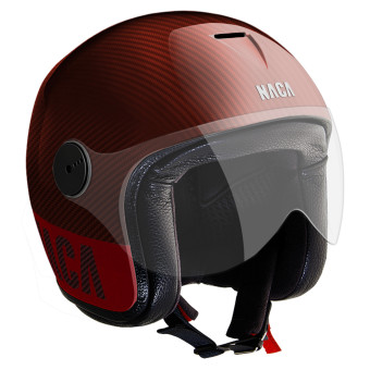 Casque Jet Naca Riviera Visor Red Carbon Casque Jet Naca Riviera Visor Red Carbon