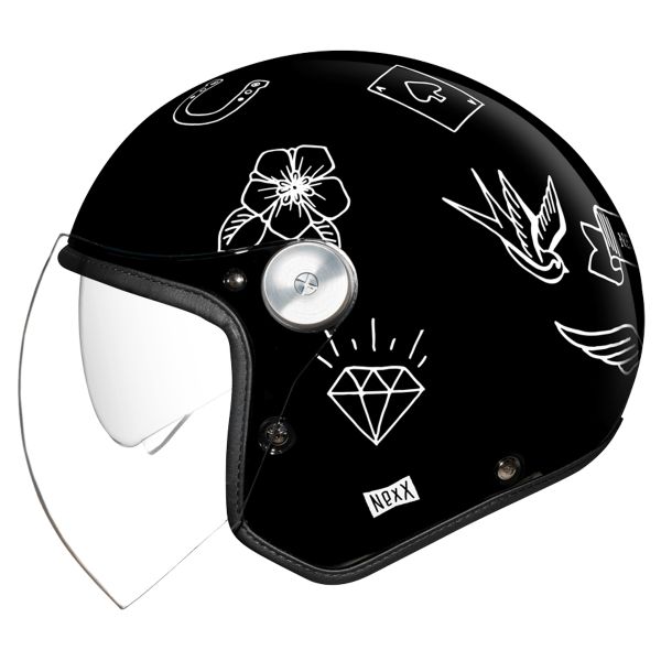 Casque Jet Nexx X.G30 Tattoo Black White Casque Jet Nexx X.G30 Tattoo Black White