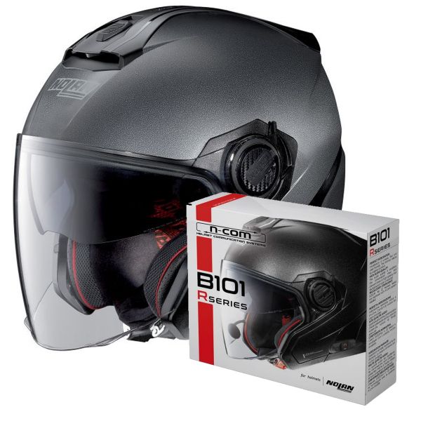 Casque Jet Nolan N40 5 Special N-Com Black Graphite 9 + Kit Bluetooth B101R