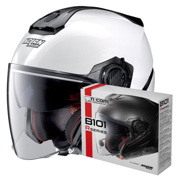Casque Jet Nolan N40 5 Special N-Com White 15 + Kit Bluetooth B101R