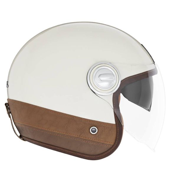 Casque Jet NOX Heritage Cream Leather Brown Casque Jet NOX Heritage Cream Leather Brown