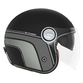 Casque Jet NOX Heritage Line Matt Black Titanium