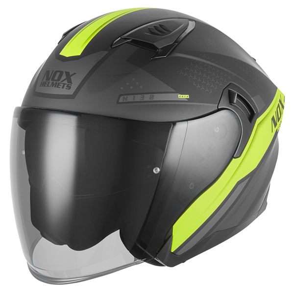 Casque Jet NOX N130 Ekto Mat Black Yellow
