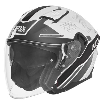 Casque Jet NOX N130 Ekto White Black