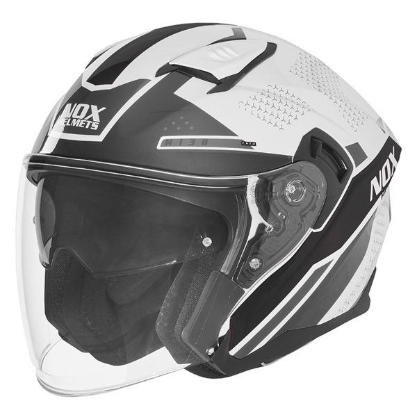 Casque Jet NOX N130 Ekto White Black