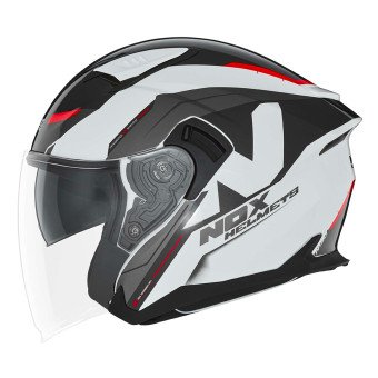 Casque Jet NOX N130 Klint White Red