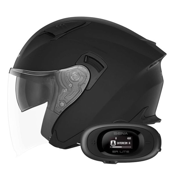 Casque Jet NOX N130 Matt Black + Kit bluetooth 5R Lite Solo Casque Jet NOX N130 Matt Black + Kit bluetooth 5R Lite Solo