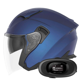 Casque Jet NOX N130 Matt Blue + Kit bluetooth 5R Lite Solo