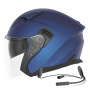 Casque Jet NOX N130 Matt Blue + Kit Bluetooth Lokui K10