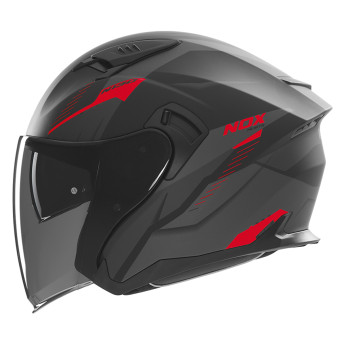 Casque Jet NOX N130 Myst Matt Black Red