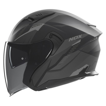 Casque Jet NOX N130 Myst Matt Black Silver