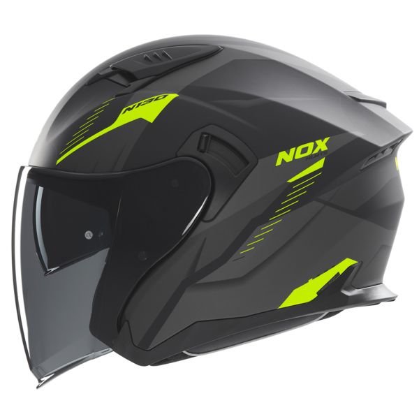 Casque Jet NOX N130 Myst Matt Black Yellow