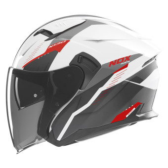 Casque Jet NOX N130 Myst White Red