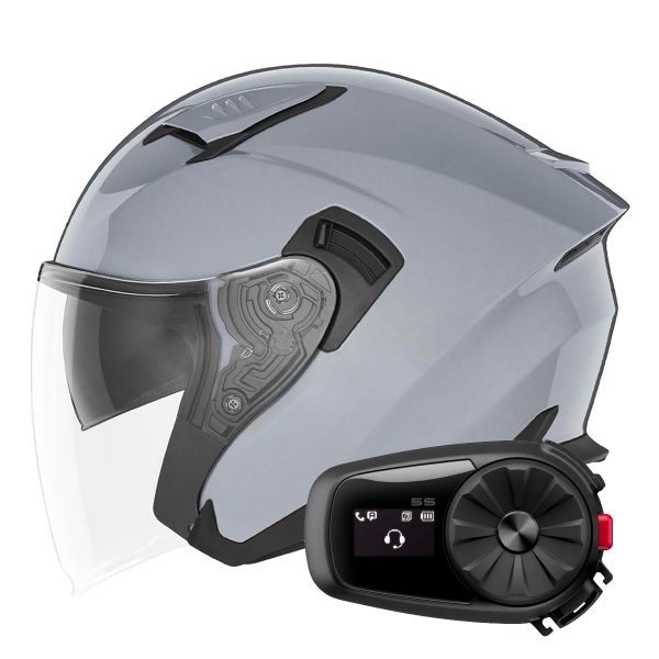 Casque Jet NOX N130 Nardo Grey + Kit Bluetooth 5S Solo Casque Jet NOX N130 Nardo Grey + Kit Bluetooth 5S Solo