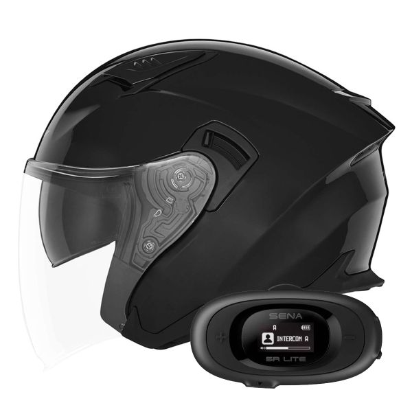 Casque Jet NOX N130 Shiny Black + Kit bluetooth 5R Lite Solo Casque Jet NOX N130 Shiny Black + Kit bluetooth 5R Lite Solo