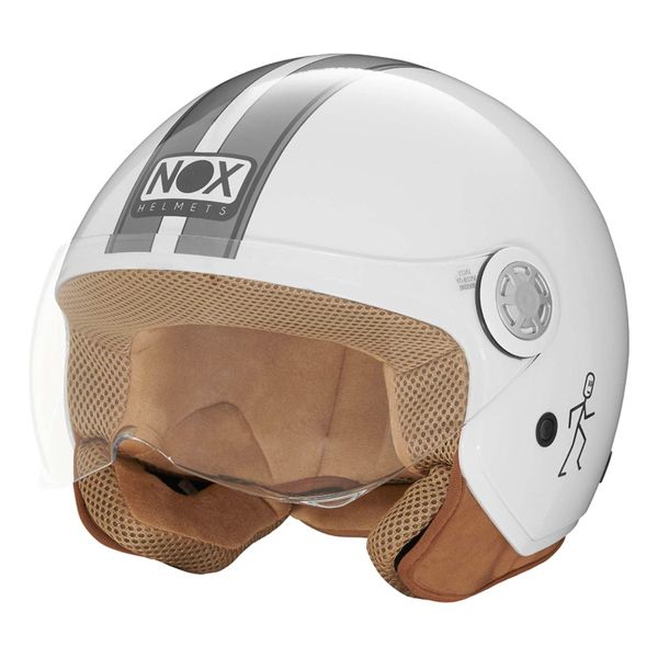 Casque Jet NOX N210 Evo White Titanium Line Casque Jet NOX N210 Evo White Titanium Line