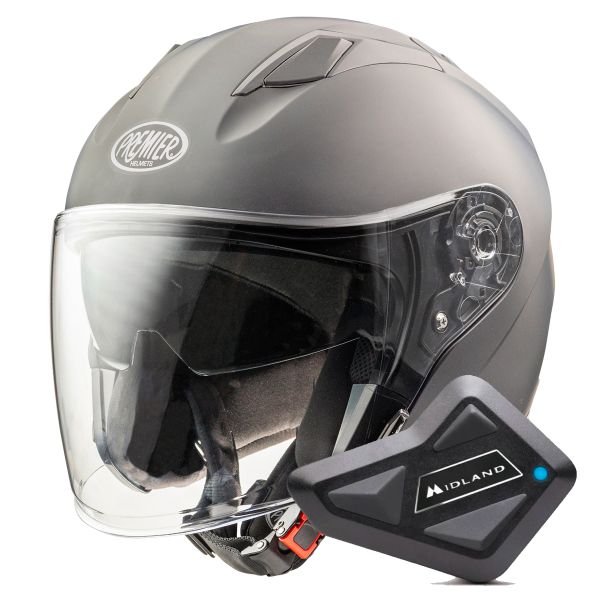 Casque Jet Premier Dokker U17BM + Kit Bluetooth BT Mini Casque Jet Premier Dokker U17BM + Kit Bluetooth BT Mini