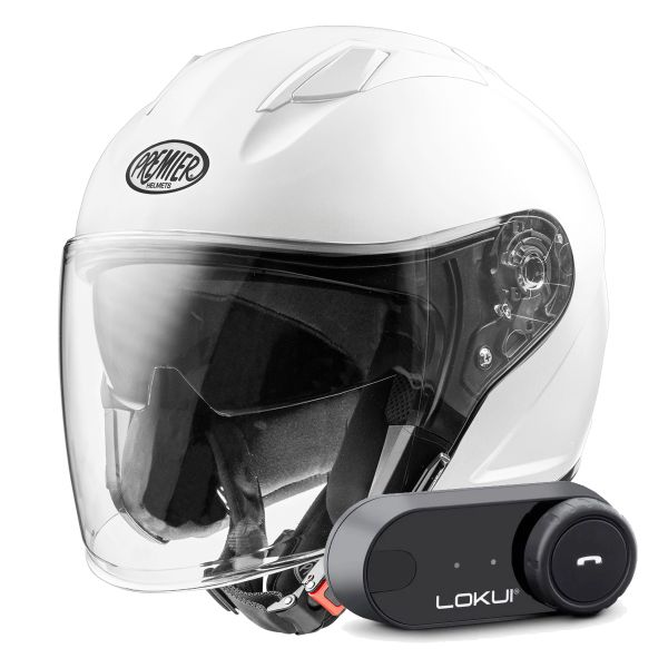 Casque Jet Premier Dokker U8 + Kit Bluetooth Lokui K30